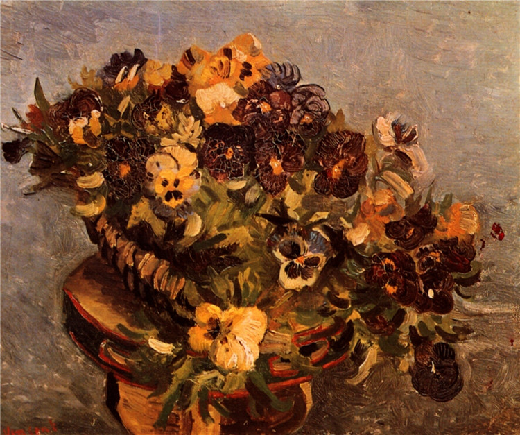 Tambourine With Pansies Van Gogh Oil Painting